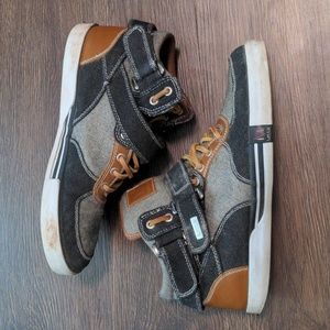 Impulse Mens Size 10 Leather and Denim Sneakers with Straps (Please Read)